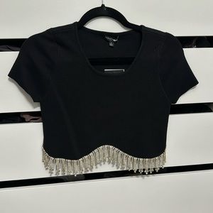 FASHION NOVA RHINESTONE CROP TOP